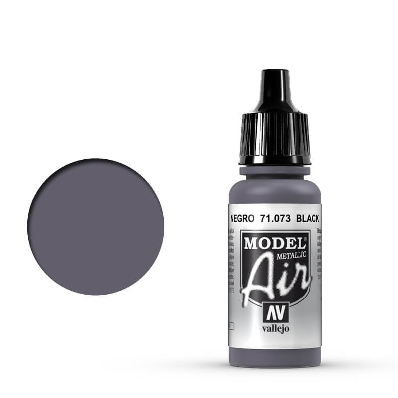 Vallejo Model Air - Metallic Black 17ml Miniature Paint