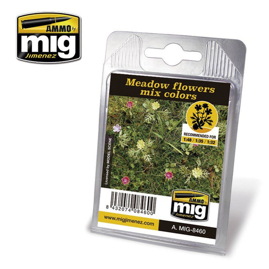 Ammo by MIG Dioramas - Laser Cut Plants - Meadow Flowers Mix Colors Hobby Scenics