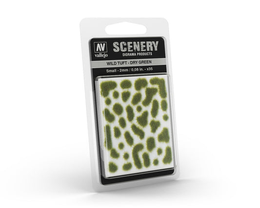 Vallejo Scenery - Wild Tuft - Small - Dry Green Diorama Hobby Scenics