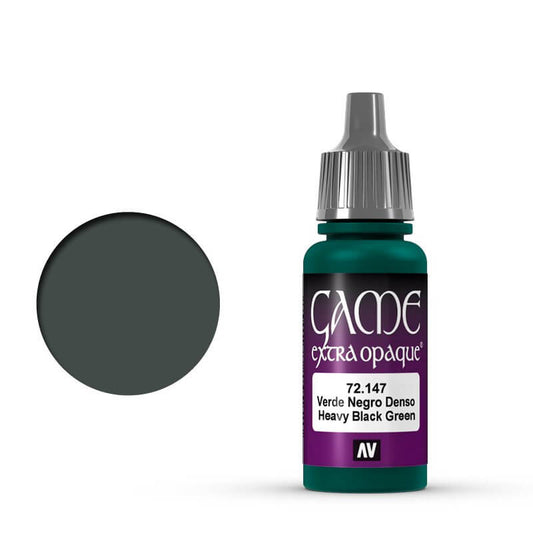 Vallejo Game Colour - Extra Opaque Heavy Black Green 17ml Miniature Paint