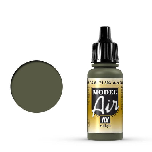 Vallejo Model Air - A-24M Camouflage Green 17ml Miniature Paint